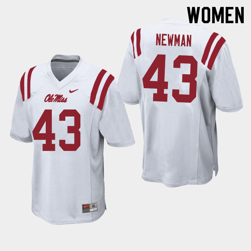 Women #43 Daniel Newman Ole Miss Rebels College Football Jerseys Sale-White